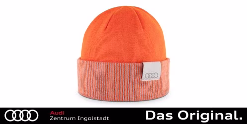 Original Audi Wende-Strickmütze, Orange / Grau 3132402110 Original Audi Wende-Strickmütze, Orange / Grau 3132402110