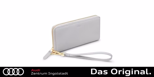 Original Audi Geldbörse Leder mit Handschlaufe, Damen, grau 3152400200 Original Audi Geldbörse Leder mit Handschlaufe, Damen, grau 3152400200