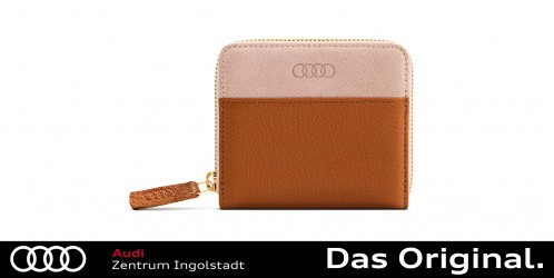 Original Audi Schlüsselanhänger Leder, Damen, braun-rosé
