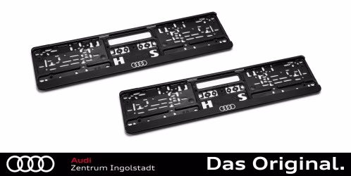 Original Audi Kennzeichenhalter / Nummernschildhalter Satz Vorne + Hinten, schwarz 3292100100 Original Audi Kennzeichenhalter / Nummernschildhalter Satz Vorne + Hinten, schwarz 3292100100