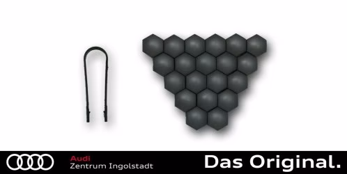 Original Audi und VW Abzieher incl. 20 Radschraubenkappen grau-metallic Original Audi und VW Abzieher incl. 20 Radschraubenkappen grau-metallic