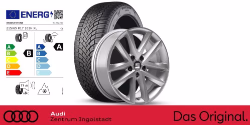 Original SEAT Tarraco 17 Zoll Winterkomplettradsatz Dynamic silber Bridgestone Blizzak LM005 / 215/65 R17 103 H XL / 7,0J x 17 ET40 Original SEAT Tarraco 17 Zoll Winterkomplettradsatz Dynamic silber Bridgestone Blizzak LM005 / 215/65 R17 103 H XL / 7,0J x 17 ET40