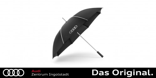 Audi 3122200400 Regenschirm Taschenschirm, schwarz, mit Ringe Logo :  : Fashion